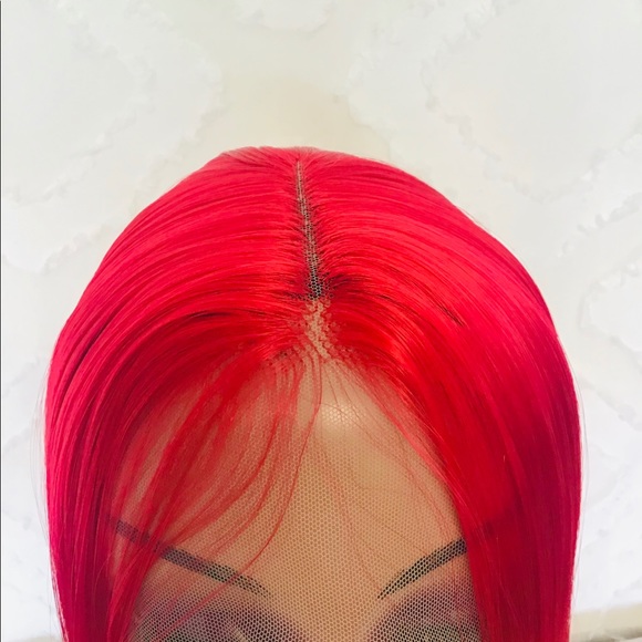 Long Synthetic Lace Front Wig Burgundy Straight Heat Resistant Wigs for Women - Picture 5 of 6